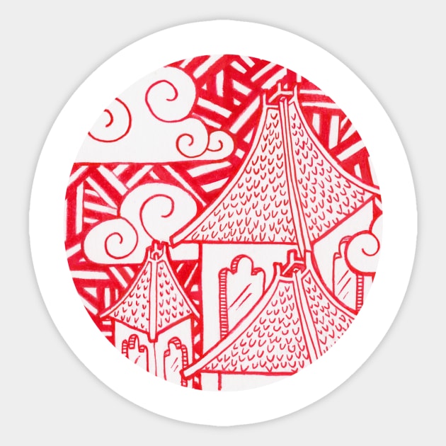 Red Rooftops Sticker by mrmvivo